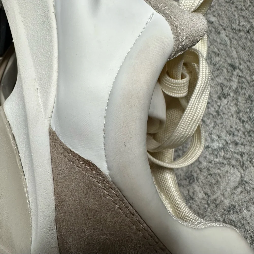 Tory Burch Cream and Light Gray Chunky Platform Sneakers